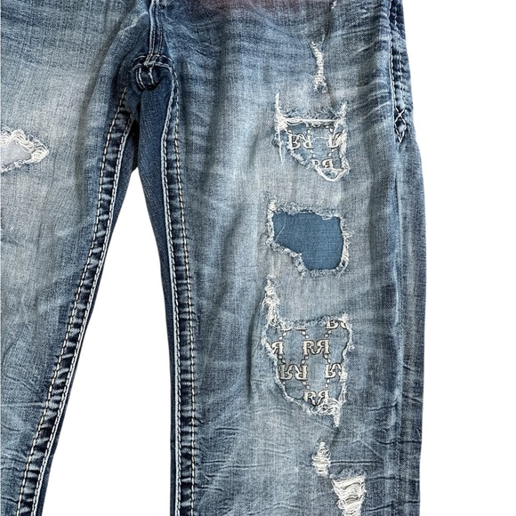 Rock Revival Men's Prewitt Straight Distressed Jeans 34 - Picture 4 of 15